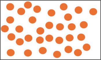 Mange oransje prikker