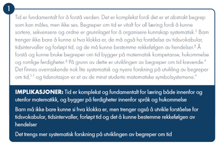 Figur 2: Tekstbolkene ender med implikasjoner fo undervisning og læring.