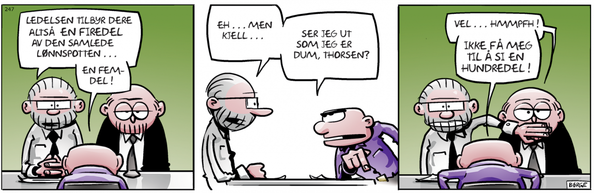 Tegneseriestripe fra "Lunch"