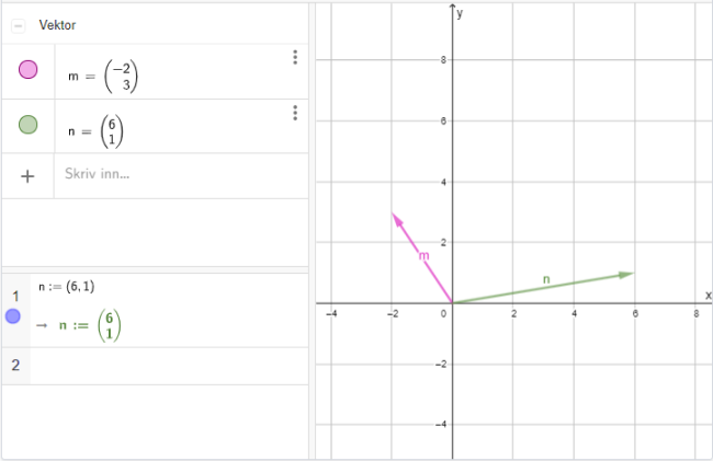 Skjermbilde fra GeoGebra